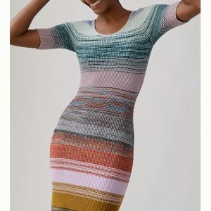 Anthropologie space-dyed knit MIDI dress